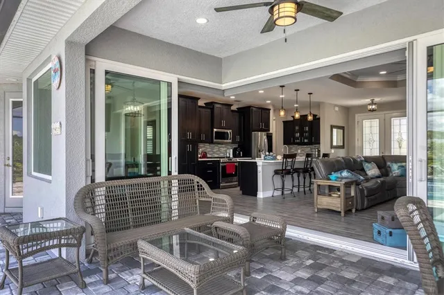 a living room with furniture