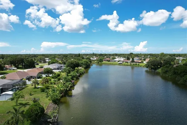 a view of a lake with outdoor space