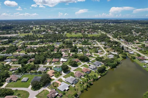 an aerial view of multiple house