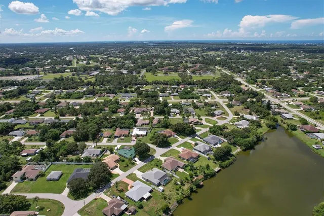 an aerial view of multiple house