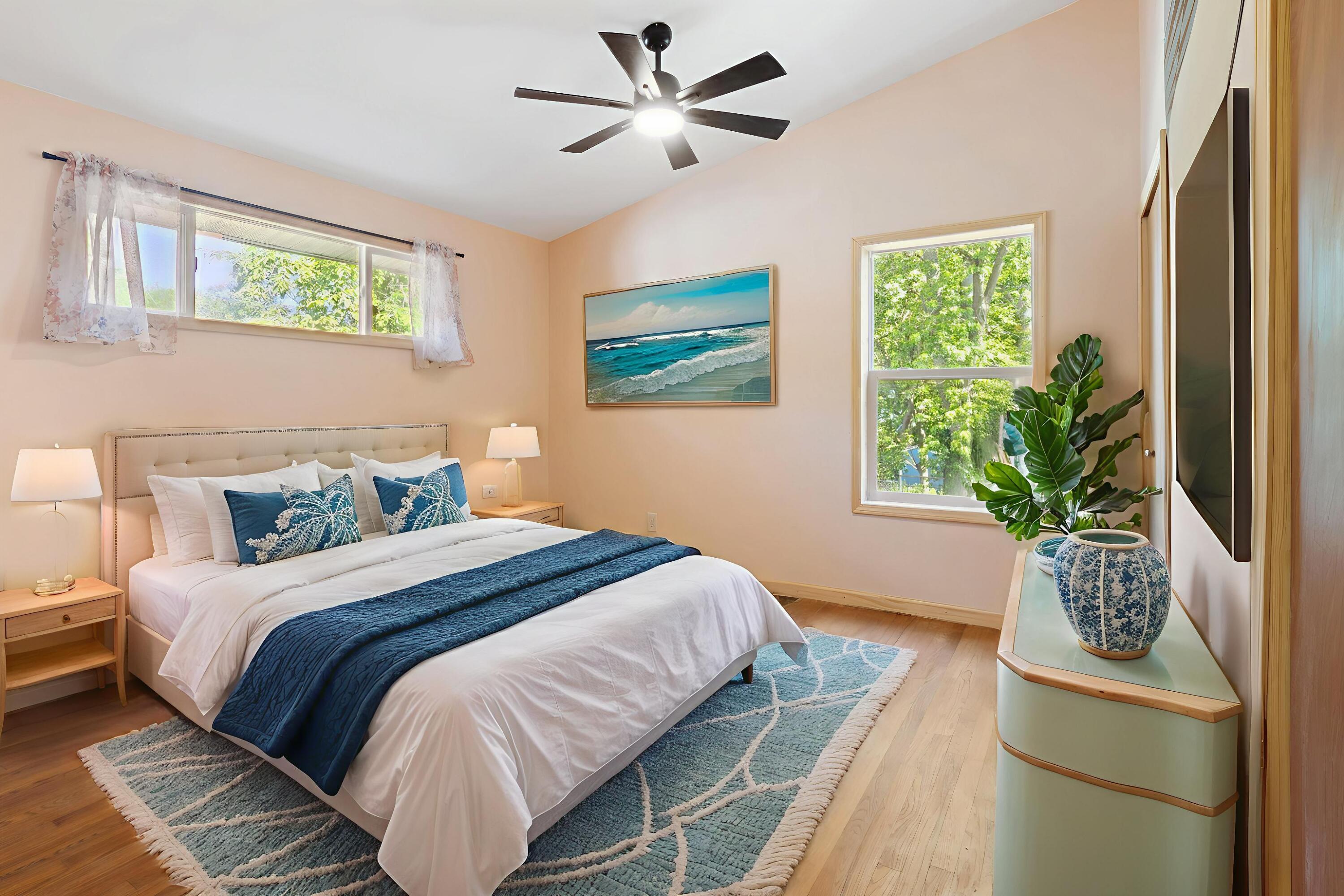 7800 Juniper Avenue Gary, IN 46403 - Photo 12 of 30 a bedroom with a bed and a potted plant