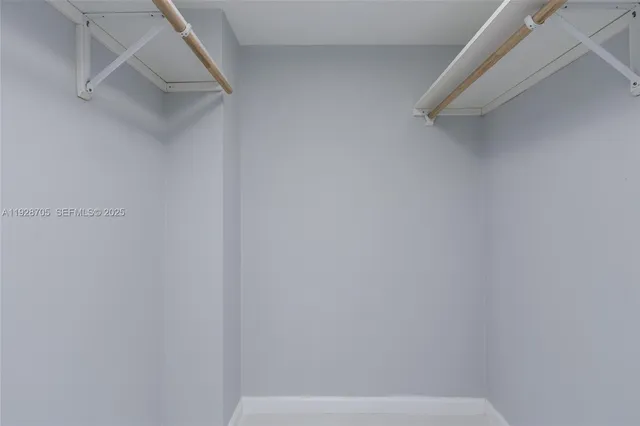 a view of small space with racks on the wall