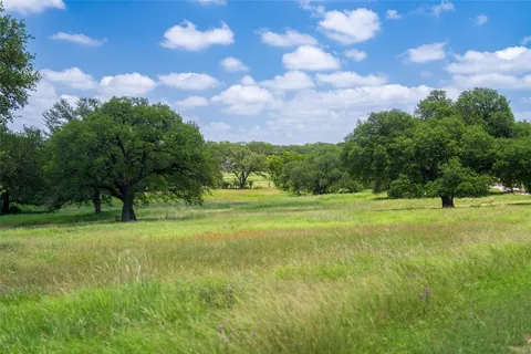 a view of field with trees in the background