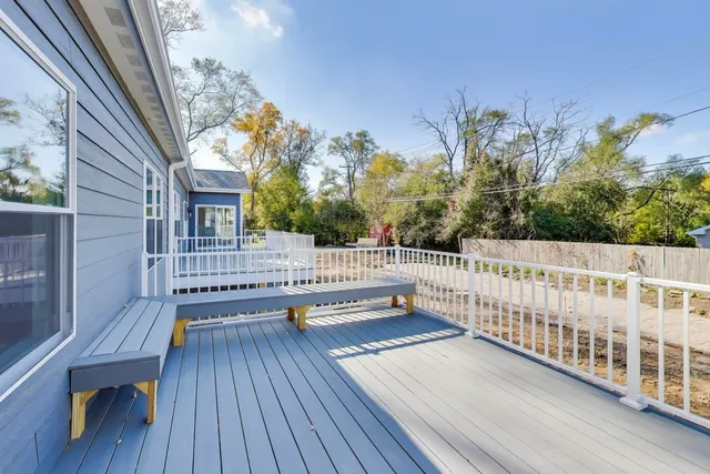 a view of a house from deck