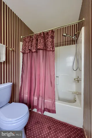 a bathroom with a toilet and a bathtub