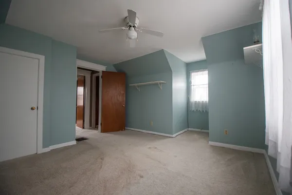 an empty room with a window