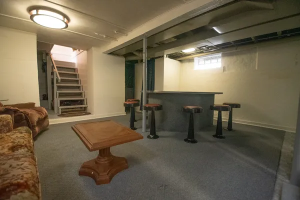 a view of a garage with equipment