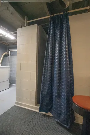 a room with gym equipment