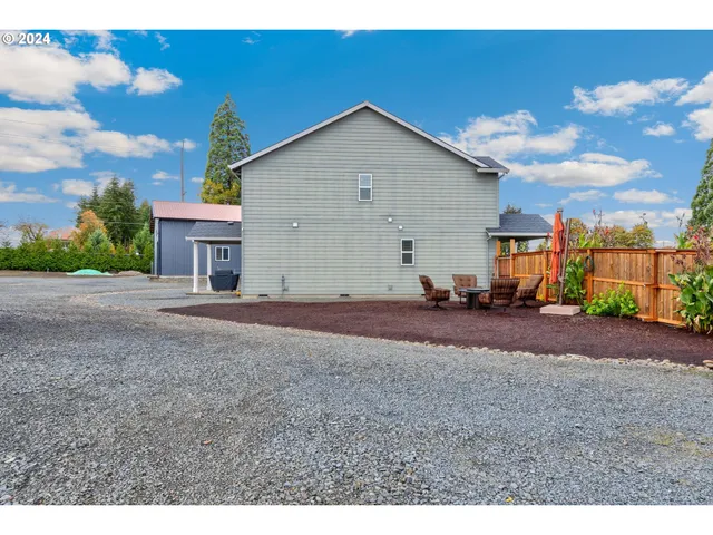 a view of backyard of house