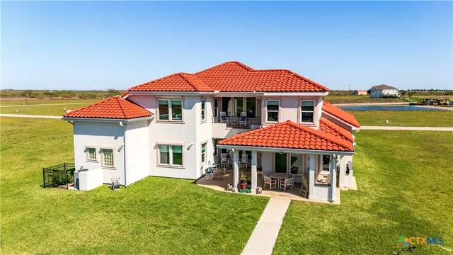 an aerial view of a house