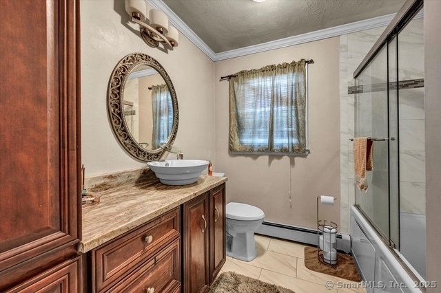 77 Oxbow Lane West Haven, CT 06516 - Photo 17 of 27 a bathroom with a granite countertop sink a toilet and a mirror