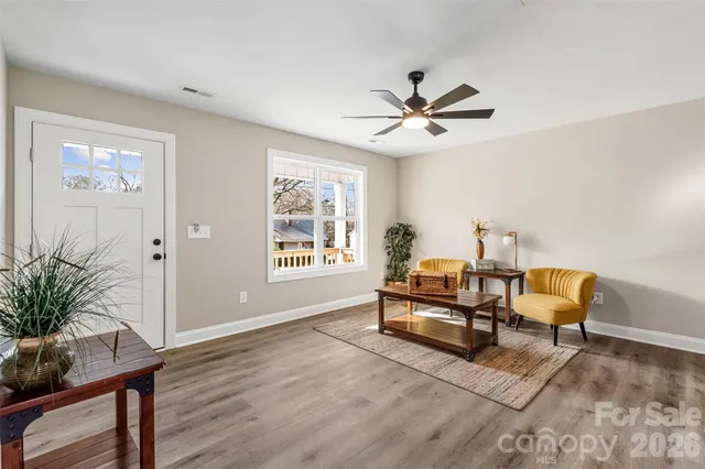 a living room with furniture