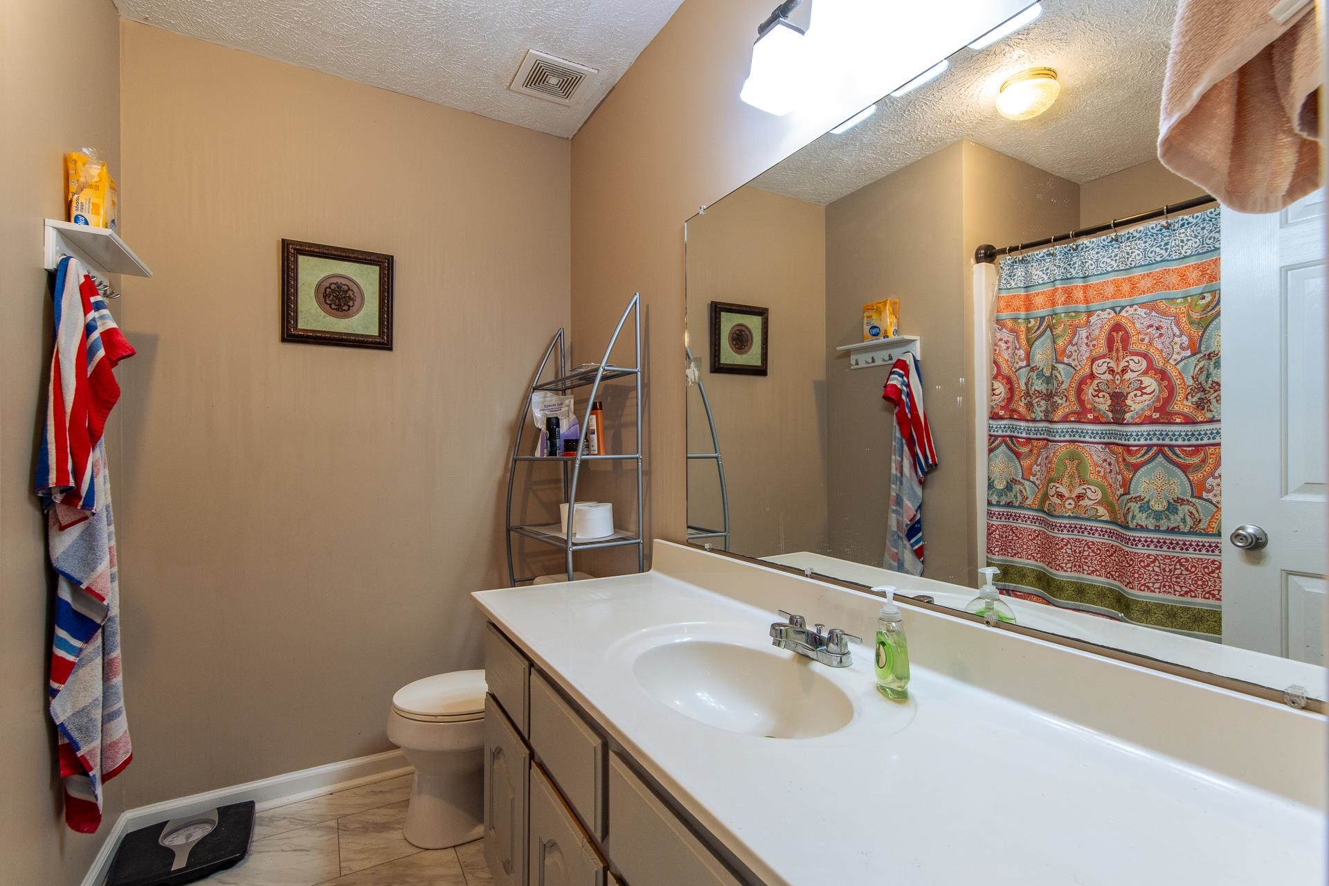 5584 Ramer Selmer Road Selmer, TN 38375 - Photo 17 of 31 a bathroom with a sink vanity mirror and toilet