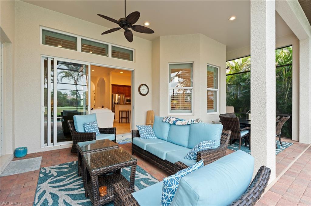 7806 Ashton Road Naples, FL 34113 - Photo 21 of 27 View of patio featuring an outdoor hangout area and a ceiling fan