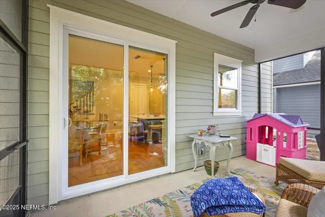 a view of room with window and hardwood floor
