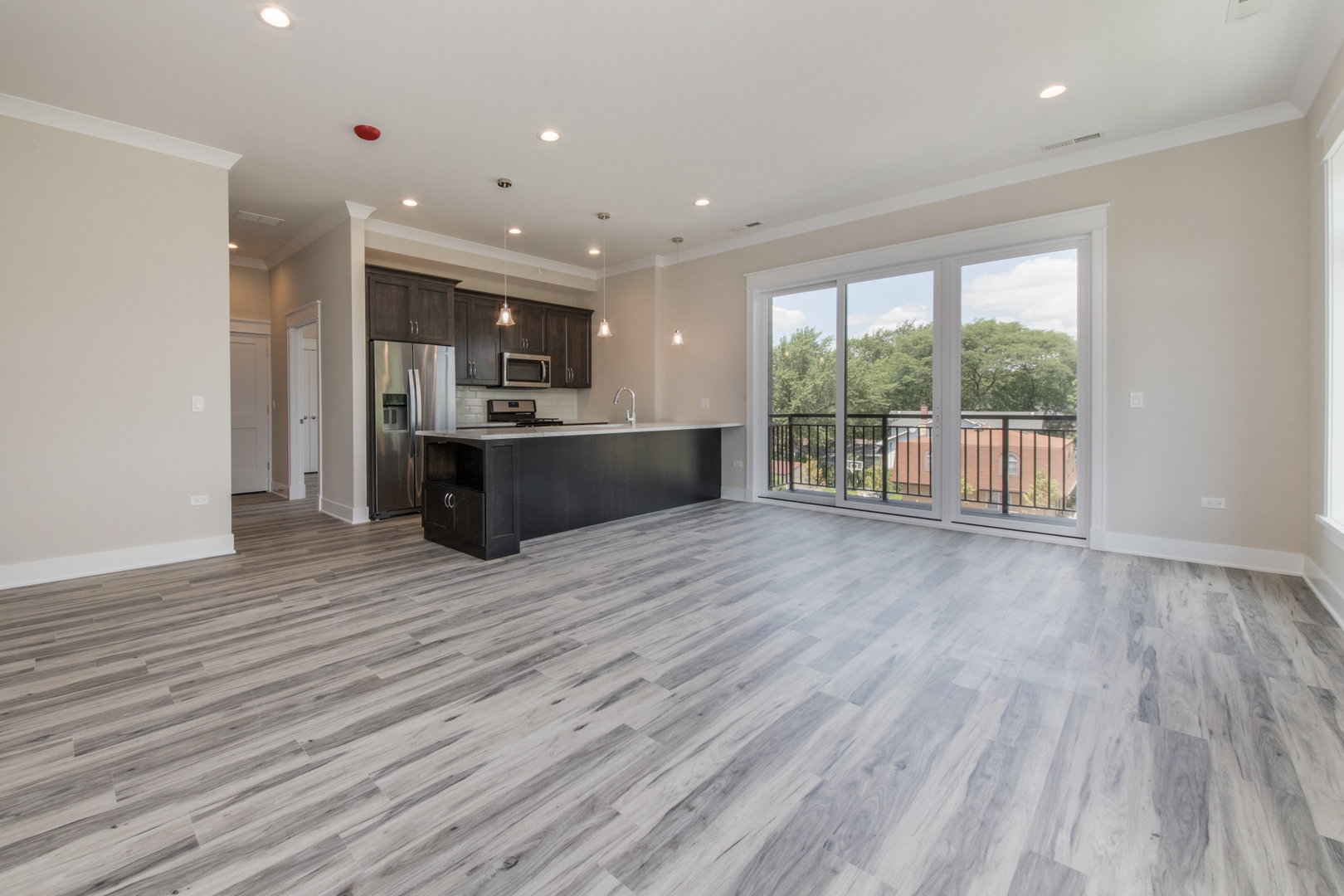 1116 Courtland Avenue, Unit 203 Park Ridge, IL 60068 - Photo 2 of 16 wooden floor and kitchen view