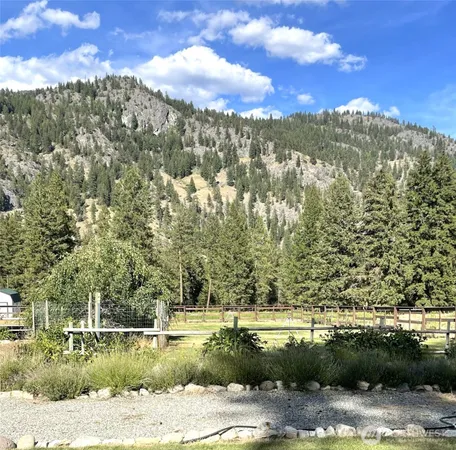 a view of a lake with a mountain