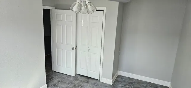 a view of a chandelier in a room