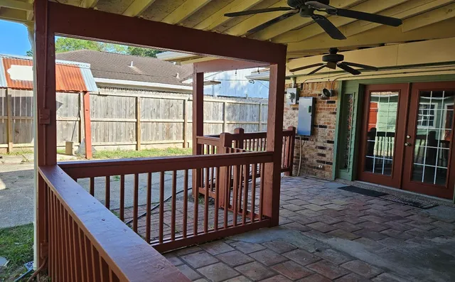 a view of porch with furniture