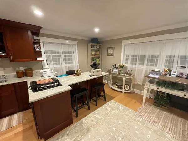 a room with furniture and a window
