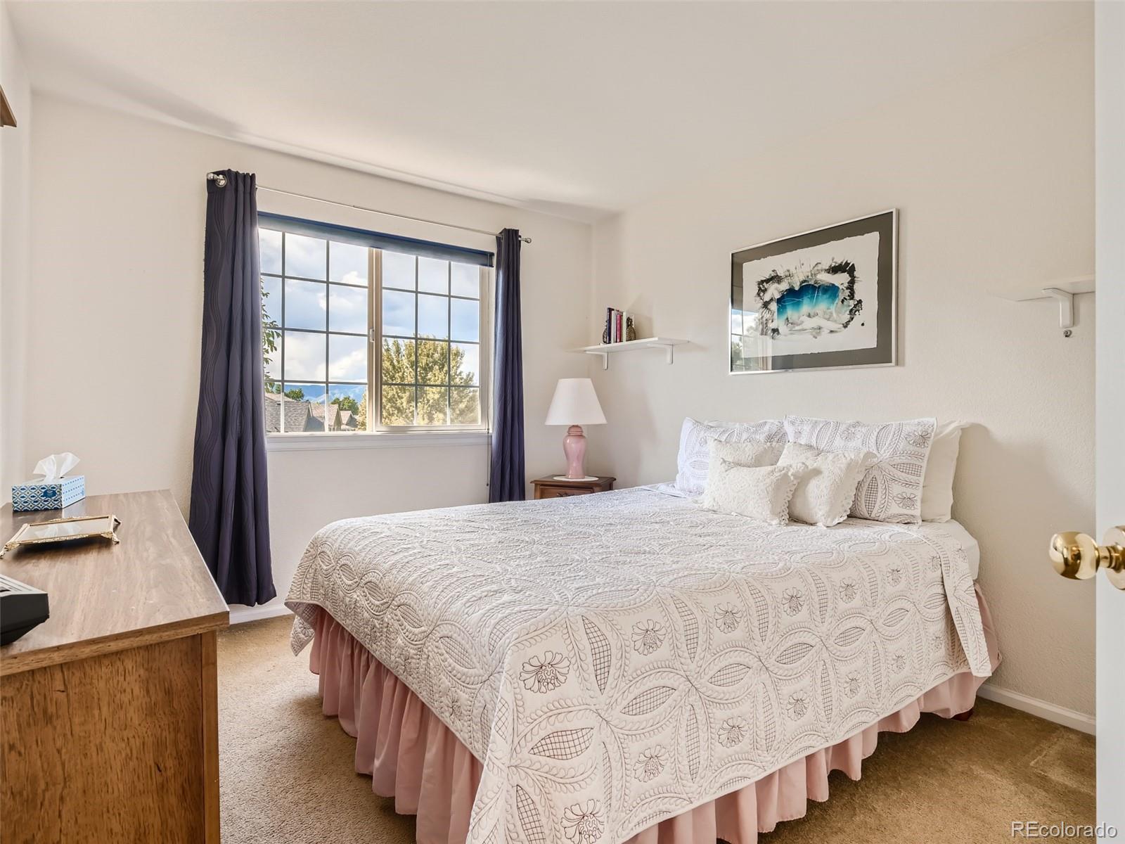 901 Riddlewood Road Highlands Ranch, CO 80129 - Photo 17 of 28 a bedroom with a bed and a window