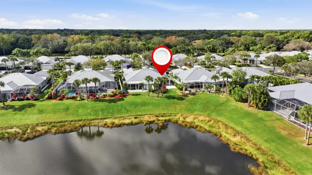a view of a golf course with a swimming pool