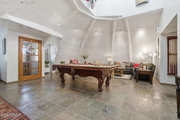 a view of a city with a mountain