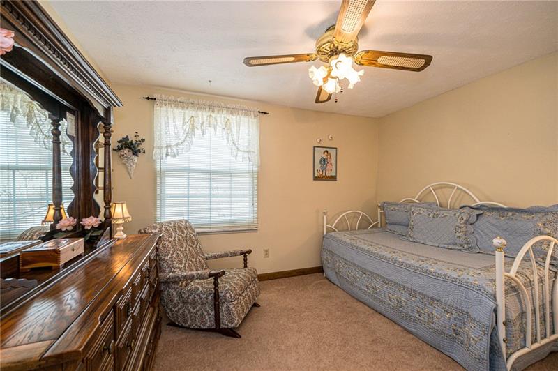 37 Quail Hill Road Pittsburgh, PA 15214 - Photo 11 of 24 BEDROOM TWO WITH WALL TO WALL CARPET AND CEILING FAN