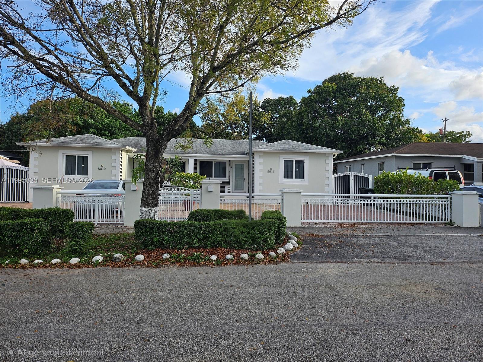5816 Southwest 9th Street West Miami, FL 33144 - Photo 1 of 12 front view of a house with a yard