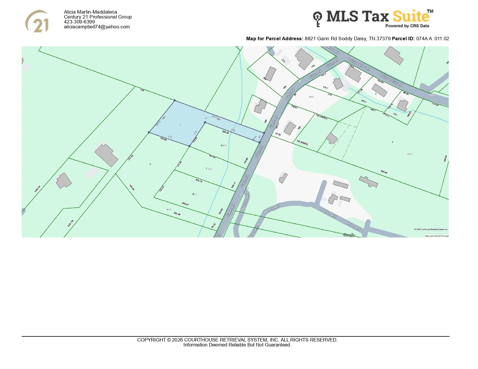 8821 Gann Road, Unit 1 Soddy-Daisy, TN 37379 - Photo 12 of 12 CRS Data - Property Map for 8821 Gann Rd