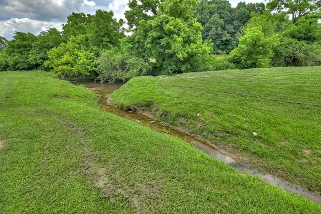 a view of field with trees in the background