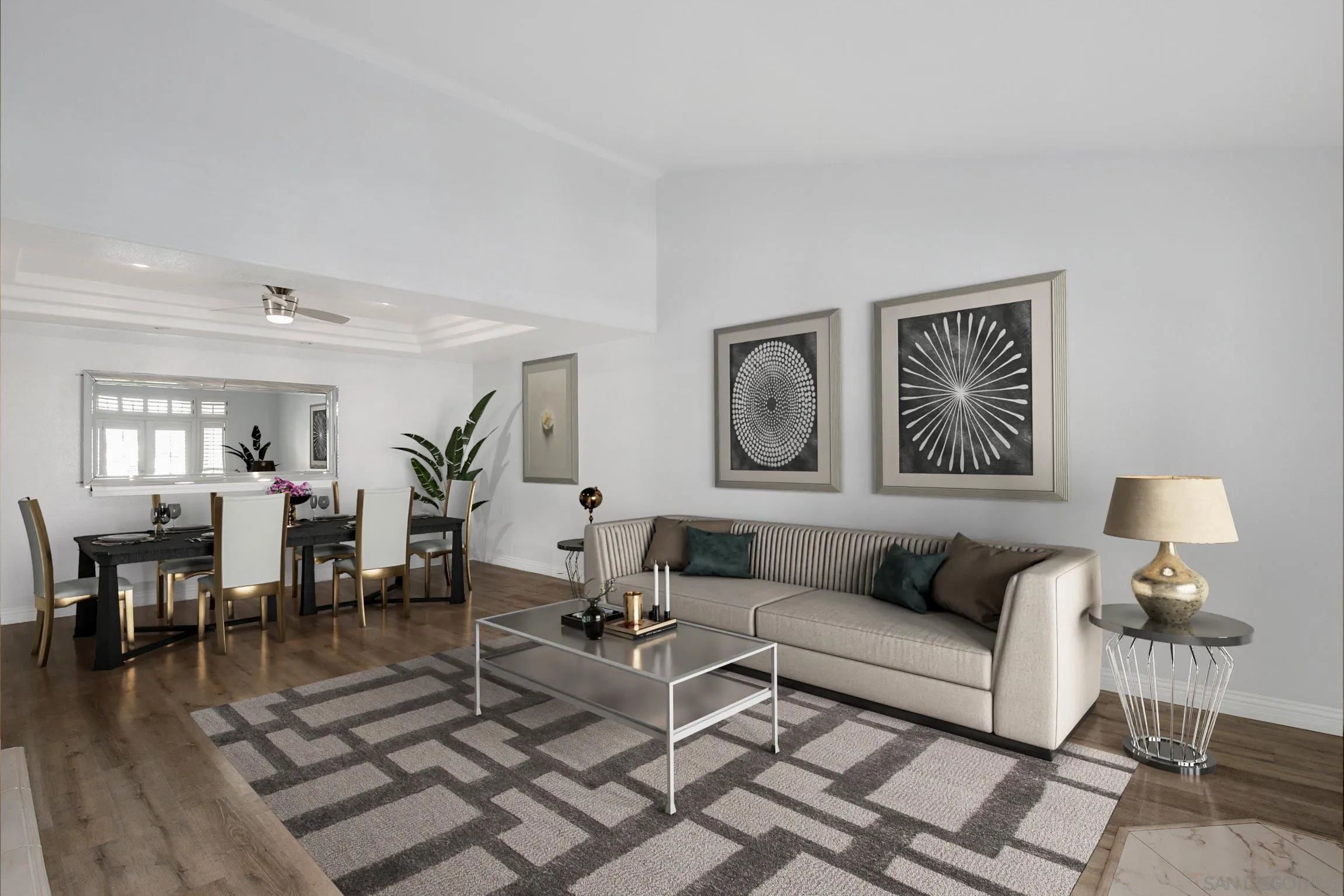 3355 Genoa Way, Unit 134 Oceanside, CA 92056 - Photo 3 of 32 a living room with furniture and wooden floor