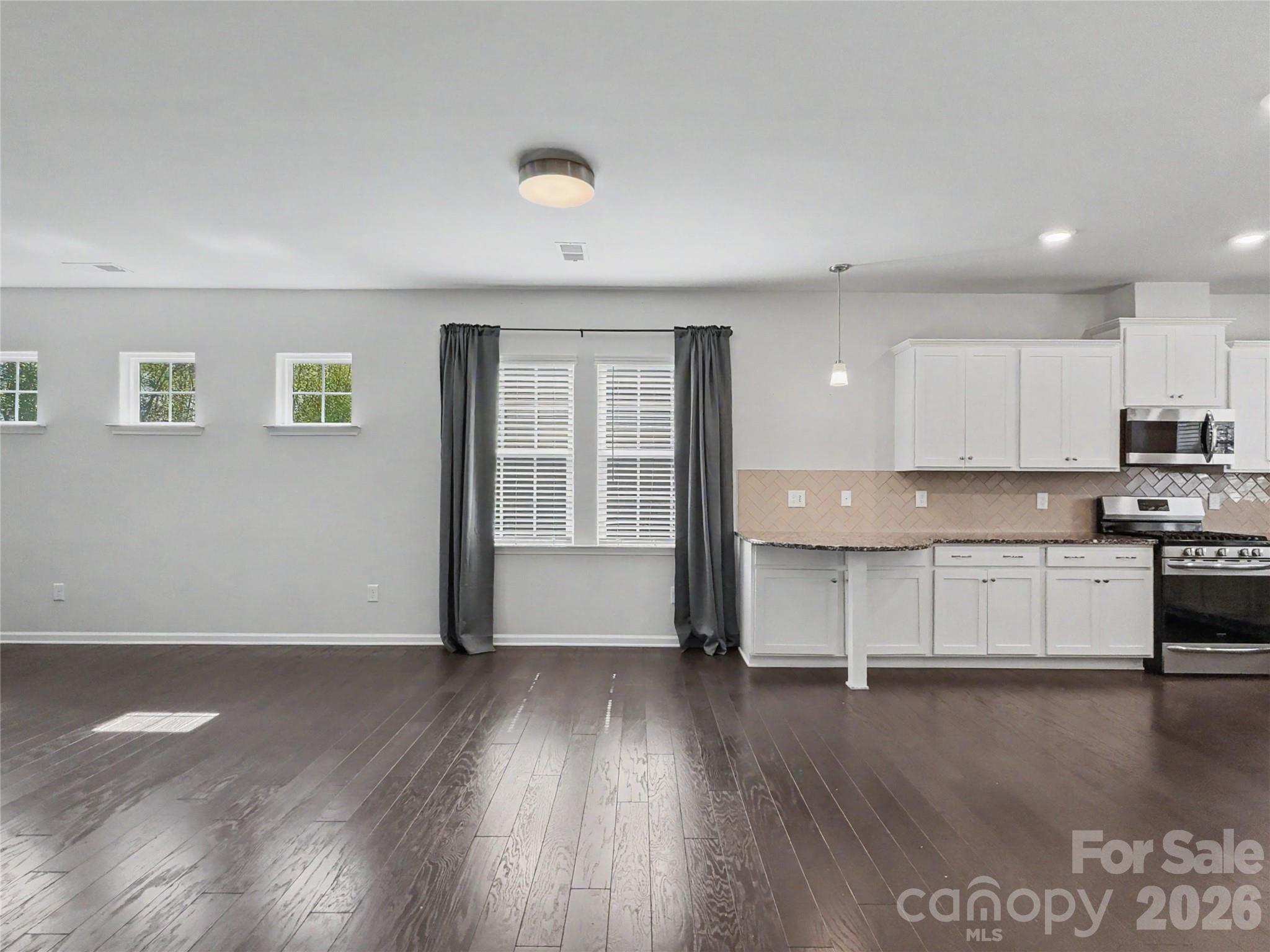 16835 Cozy Cove Road Charlotte, NC 28278 - Photo 10 of 32 a open kitchen with granite countertop white cabinets and wooden floor