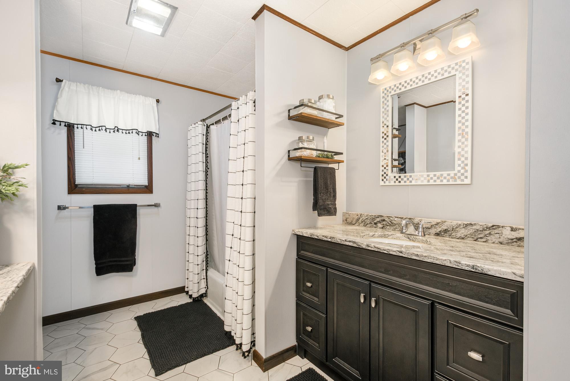 18 Frederick Circle Swanton, MD 21561 - Photo 28 of 64 a bathroom with a sink a mirror and a shower