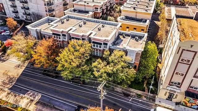 an aerial view of a city