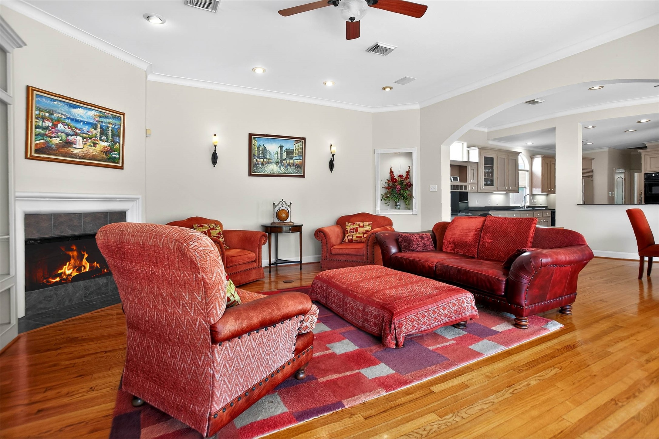 3118 Virginia Street Houston, TX 77098 - Photo 15 of 50 Lovely living area opens to kitchen and has great views of outdoor living space.