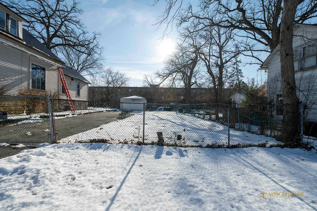 a view of a park with trees