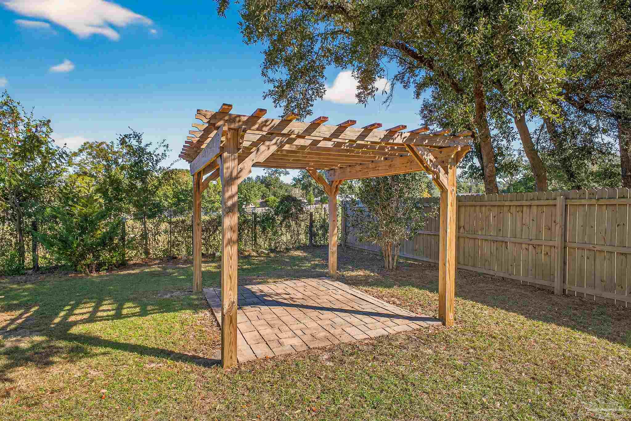 272 Millet Circle Cantonment, FL 32533 - Photo 49 of 57 a backyard of a house with lots of green space and fountain
