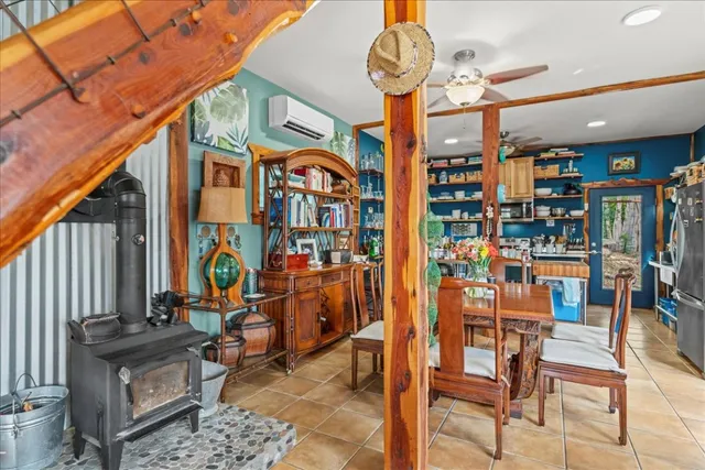 a view of a chairs and tables in patio