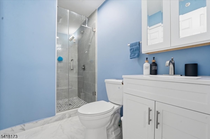 181 Court Street Newark, NJ 07103 - Photo 32 of 38 a bathroom with a toilet sink vanity and shower