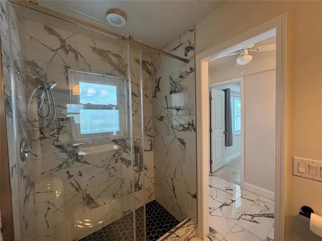 a bathroom with a shower