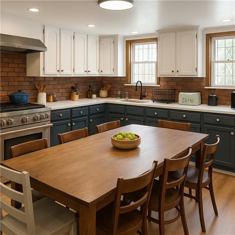 371 16th Street Brooklyn, NY 11215 - Photo 2 of 8 a kitchen with a stove a table and chairs in it