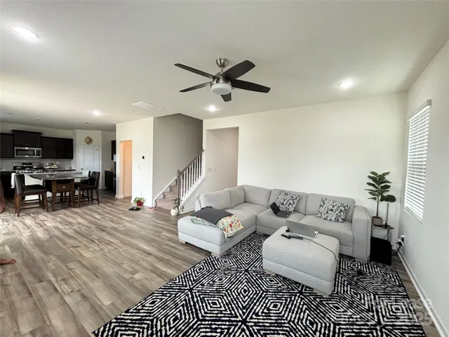 a living room with furniture