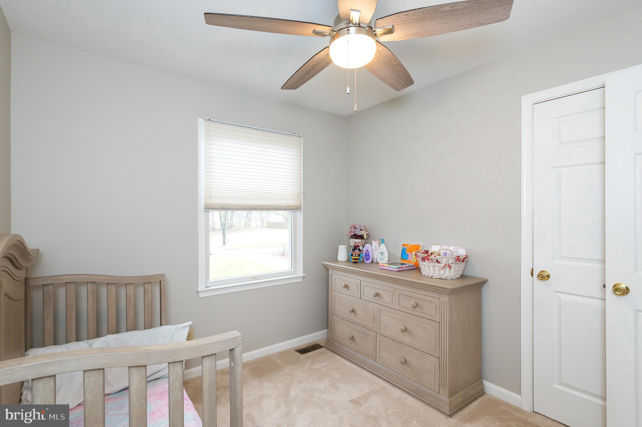 308 Cree Terrace Rising Sun, MD 21911 - Photo 30 of 51 a bedroom with a bed and a chandelier fan