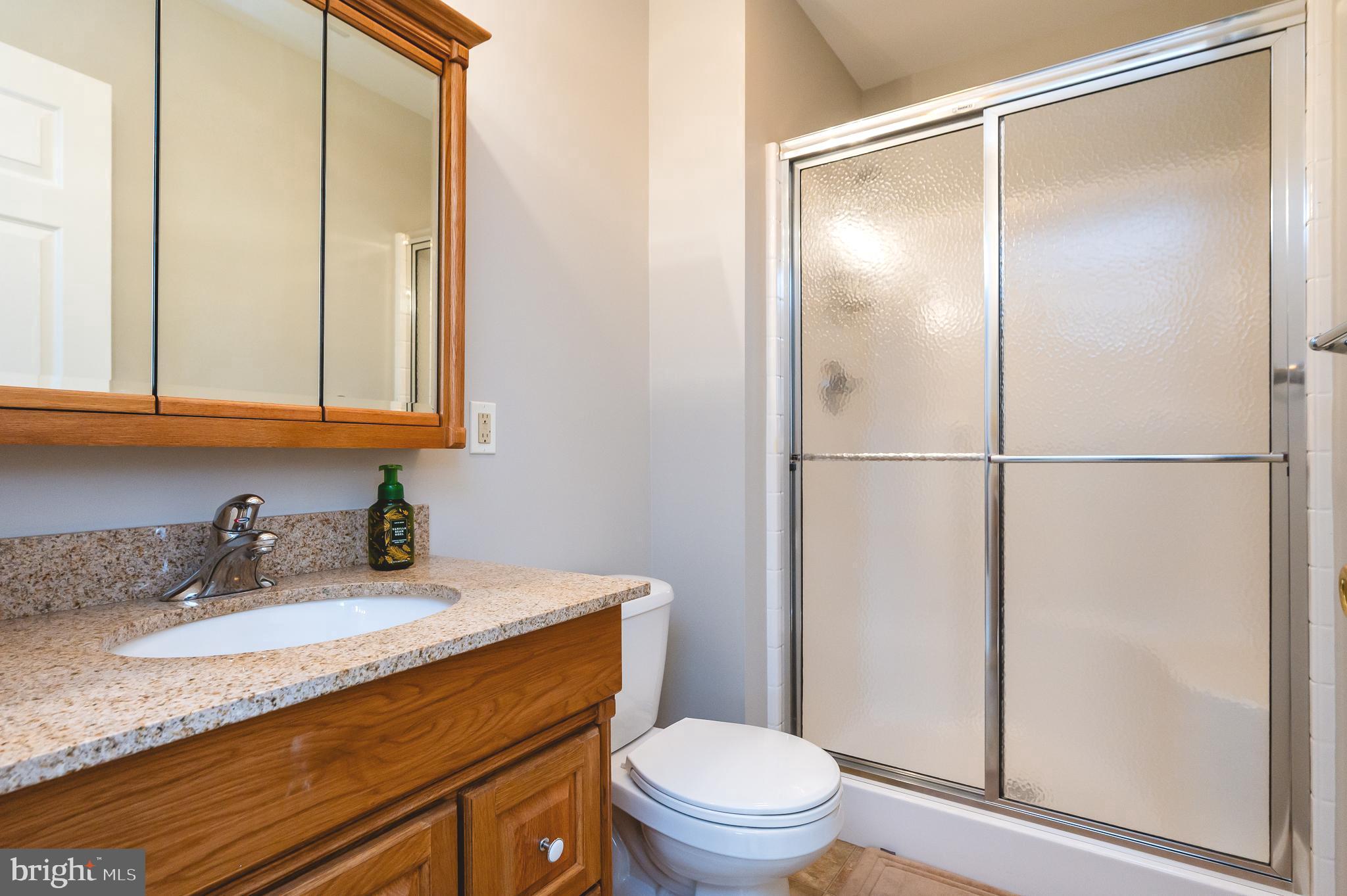 308 Cree Terrace Rising Sun, MD 21911 - Photo 36 of 51 a bathroom with a granite countertop sink toilet and shower