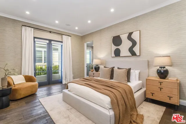 a view of a bench in a garden