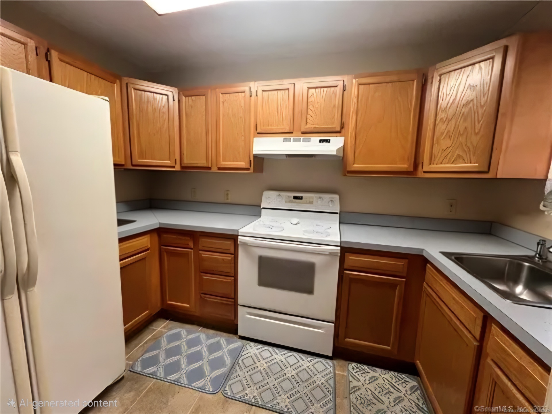 33 Ridge Road, Unit 2 Naugatuck, CT 06770 - Photo 2 of 11 a kitchen with a refrigerator sink and cabinets