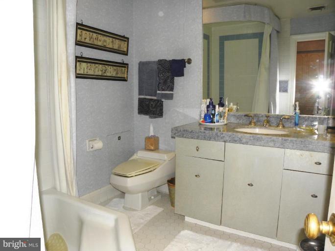 7004 Nevis Road Bethesda, MD 20817 - Photo 11 of 24 a bathroom with a toilet a sink and mirror