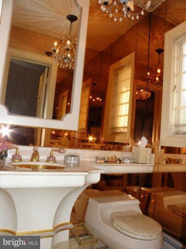 7004 Nevis Road Bethesda, MD 20817 - Photo 21 of 24 a bathroom with a sink a mirror and a toilet