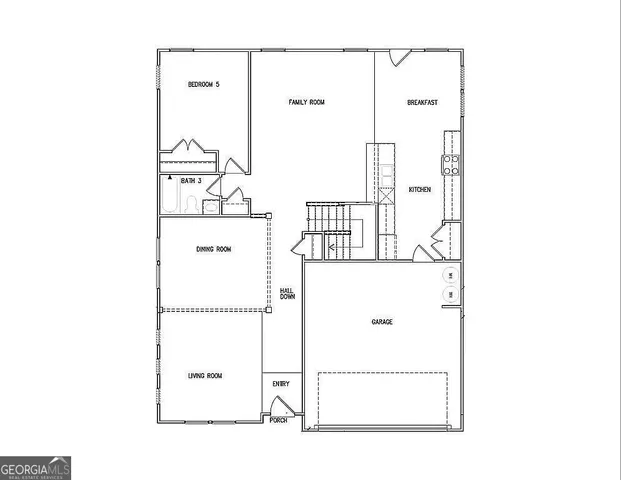 a view of a livingroom with a window and wooden floor